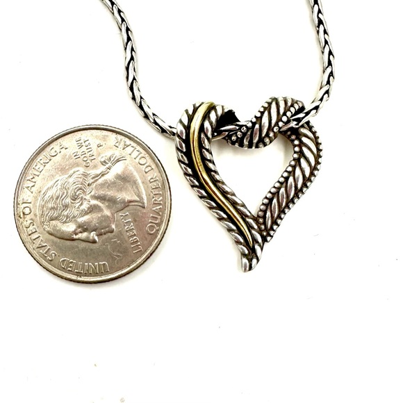Brighton Callie Two Tone Heart Slide Pendant Necklace - Picture 6 of 8